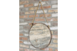 Distressed Round Wall Mirror, Metal, Bronze Rope