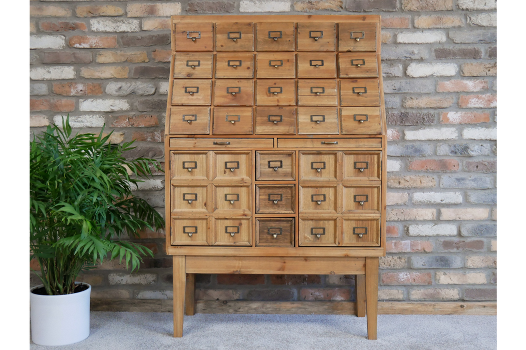 Rustic Wooden Sideboard, Cabinet, Apothecary Multi Drawer, Natural