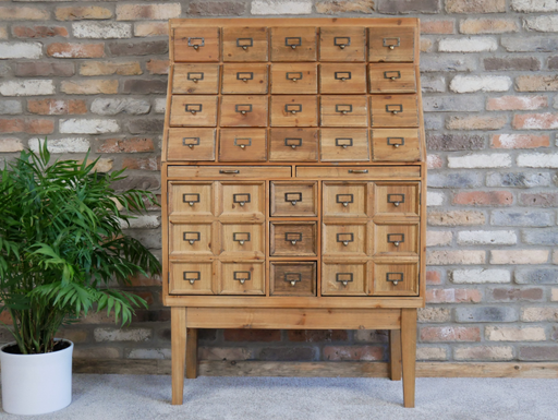 Rustic Wooden Sideboard, Cabinet, Apothecary Multi Drawer, Natural 