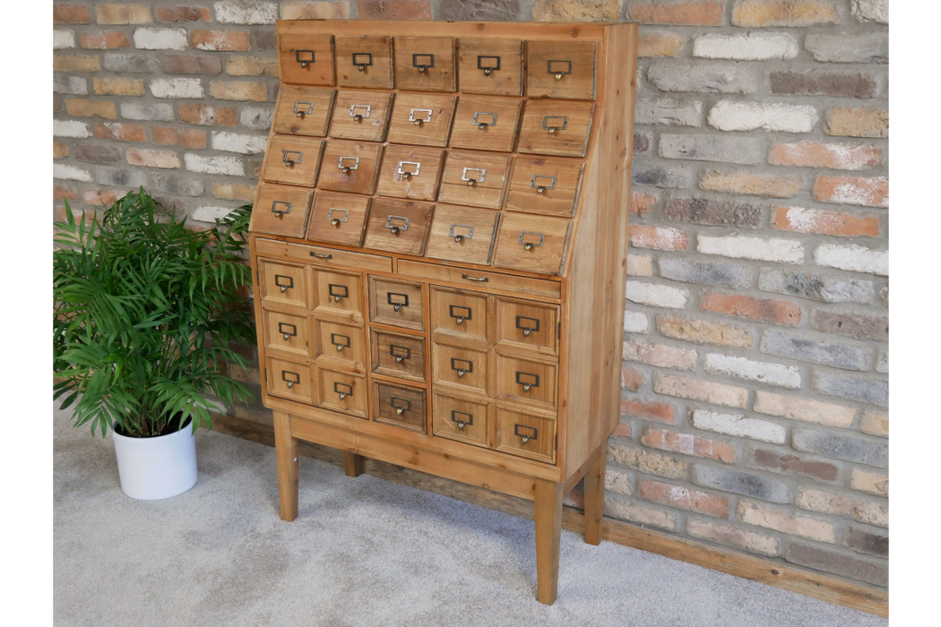 Rustic Wooden Sideboard, Cabinet, Apothecary Multi Drawer, Natural
