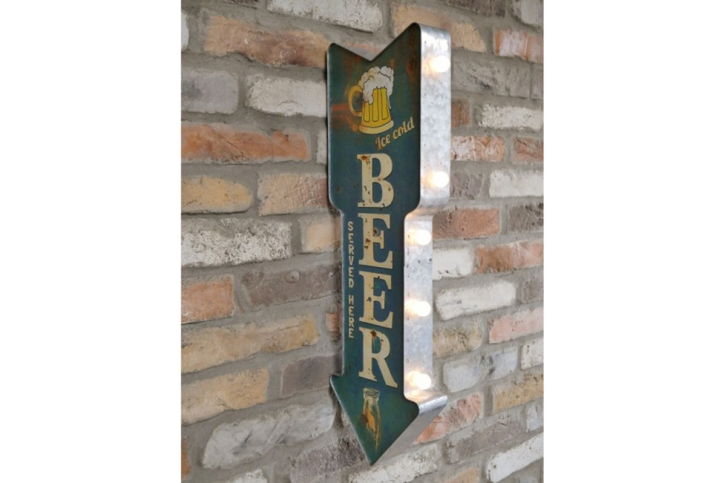 Beer Light Up Metal Wall Sign - Decor Interiors -  House & Home