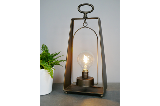 Industrial Bronze Lantern Table Lamp - Decor Interiors -  House & Home