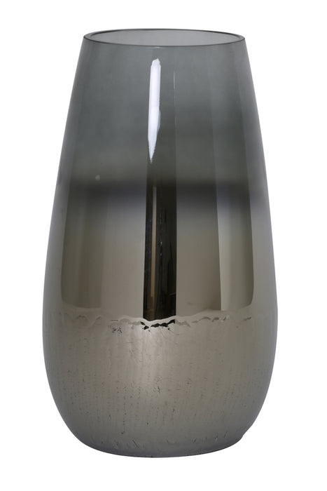 Glass Grey Metallic Zeta Vase - Decor Interiors -  House & Home