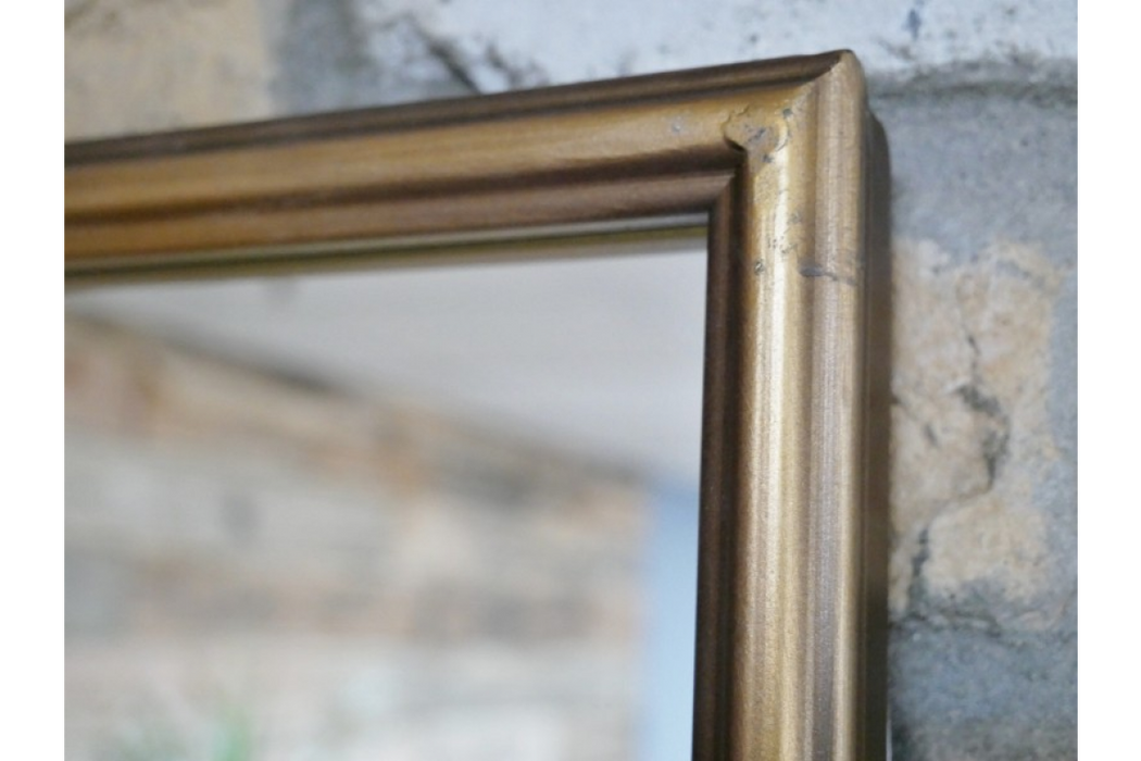 Gold Rectangle Wall Mirror, Metal Frame, Gold, Window, 110 x 70 cm
