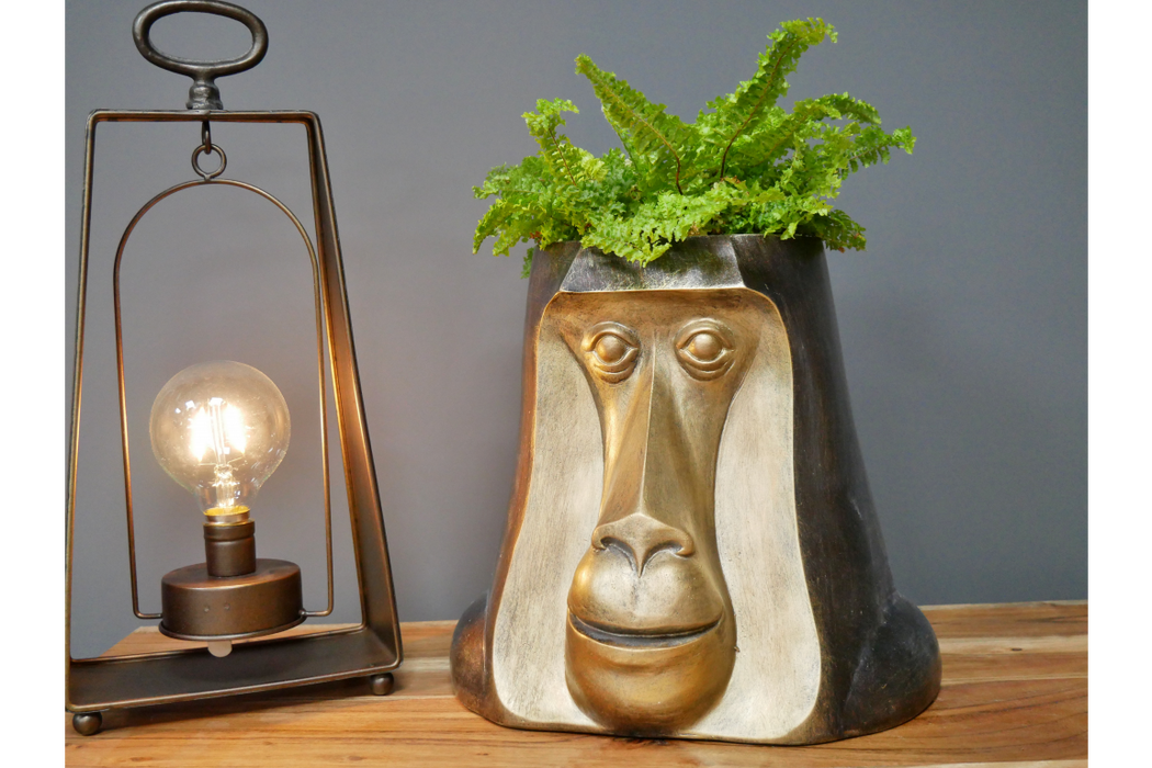 Gold & Bronze Monkey Head Planter - Decor Interiors -  House & Home