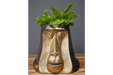 Bronze Monkey Jars, Head Planter, Gold
