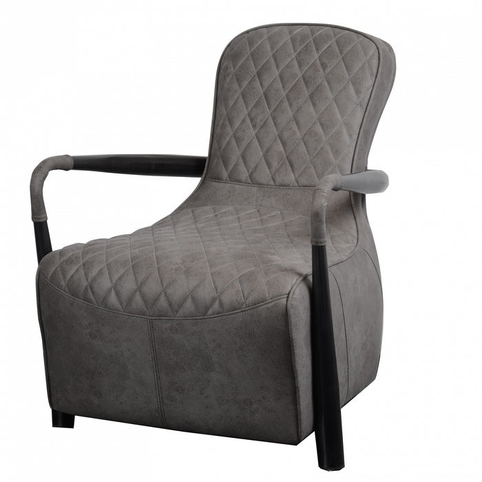 Brooklyn Grey Leather Accent Chair