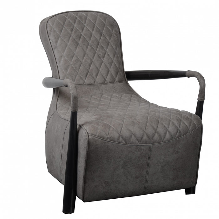 Brooklyn Grey Leather Accent Chair