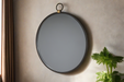 Bayswater Metal Wall Mirror, Round, Black Frame