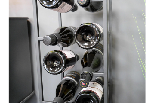 Camden Wine Rack, 12 Bottle Wine Storage, Grey Metal, Floor Standing