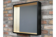 Wooden Wall Mirror, Square Frame, Black Gold , 53 x 53 cm