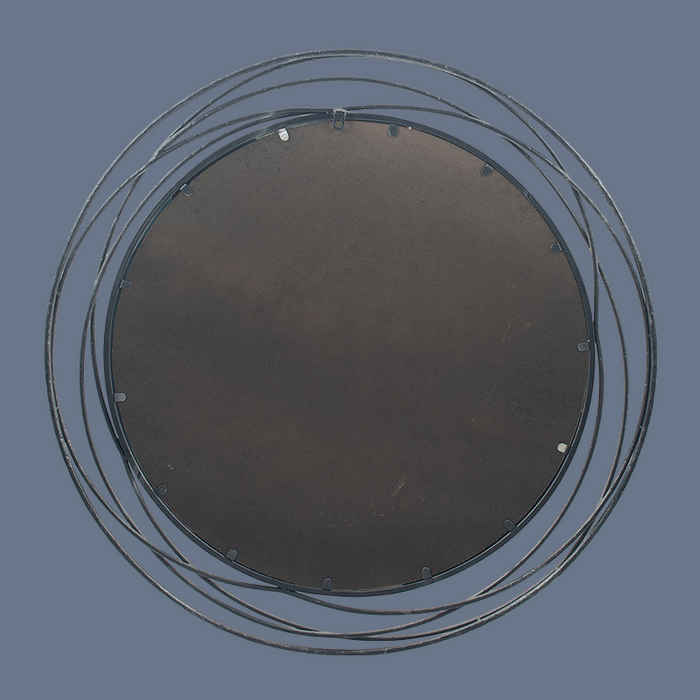Juliettte Round Spiral Wall Mirror In Satin Silver - 90cms