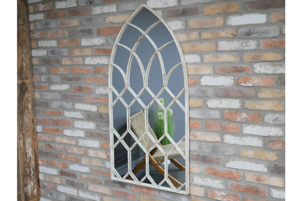 Rustic Arch Window Wall Mirror - 132 X 66 cms