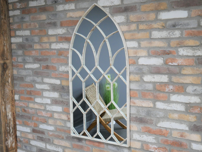 Rustic Arch Window Wall Mirror - 132 X 66 cms