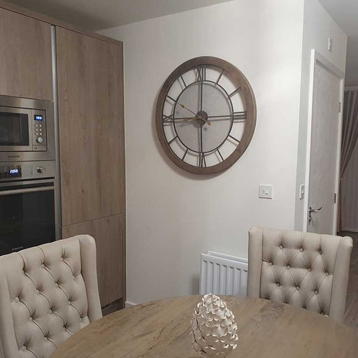 Natural Wood & Metal Round Wall Clock - Decor Interiors -  House & Home