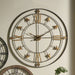 Large Round Antique Grey & Gold Metal Wall Clock - Decor Interiors -  House & Home