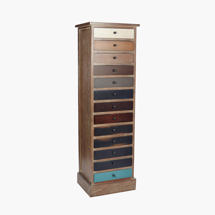 Multi-coloured Chest of 13 Wooden Drawers ( Loft )