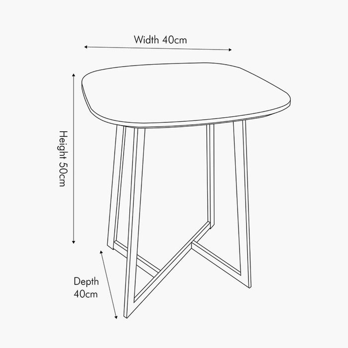 Lounge Grey Oak & Black Metal Side Table - Decor Interiors -  House & Home