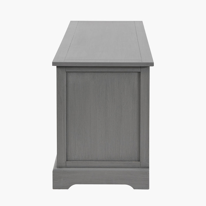 The Shire Grey Wood 3 Drawer 3 Basket Low Unit / Sideboard