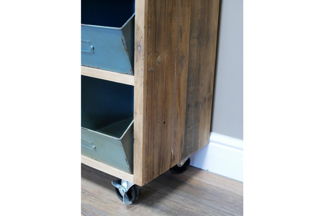 Rustic Wood & Metal Sideboard with Storage