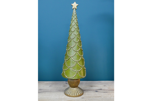 Decorative Green & Gold Christmas Tree - 44 cm ( small ) - Decor Interiors -  House & Home