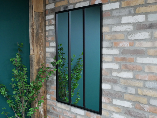 Black Metal Panel Wall Mirror - 120 x 75cm - Decor Interiors -  House & Home