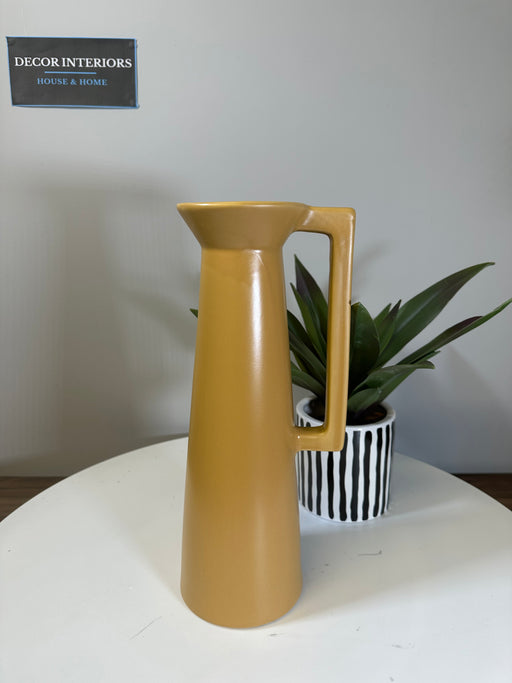 Flower Vase, Ceramic, Tall Mustard 