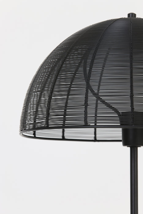 Milano Black Metal Floor Lamp with Wire Shade