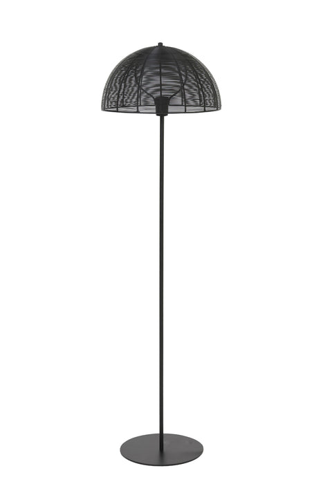 Milano Black Metal Floor Lamp with Wire Shade