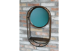 Round Wall Mirror, Metal Frame, Bronze, Shelf