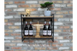 Metal & Wood Wall Wine Cabinet with 2 Shelves. - Decor Interiors -  House & Home