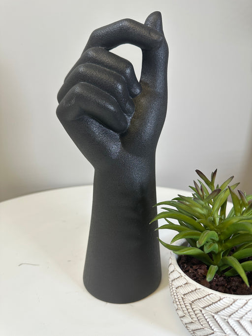 Hand Stem Bud Vase, Decorative, Black, Ceramic 