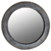 Shoreditch Round Wall Mirror, Metal Frame, Grey