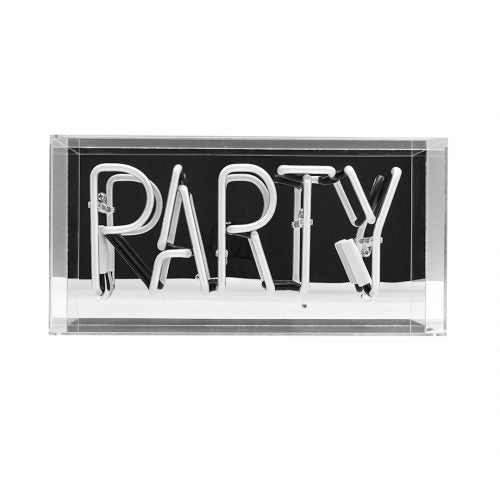 'PARTY' IN PINK ACRYLIC BOX NEON LIGHT - Decor Interiors -  House & Home