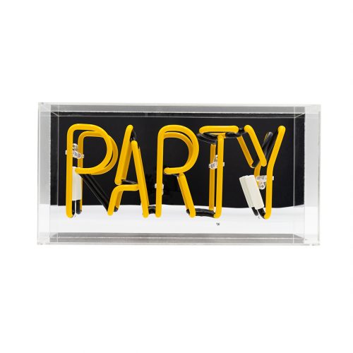 'PARTY' IN YELLOW ACRYLIC BOX NEON LIGHT - Decor Interiors -  House & Home