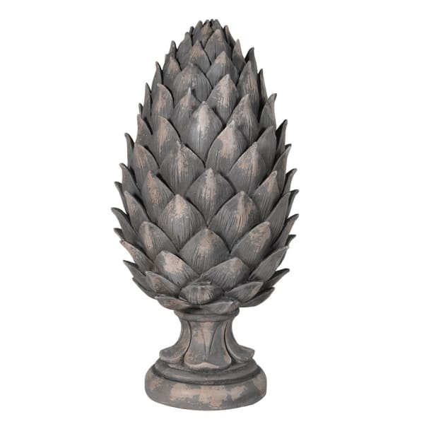 Decorative Large Distressed Wood Pine Cone Finial - Home Decor