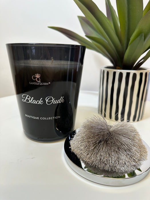 Scented Candle, Black Oudh Pom Pom Candle - Large