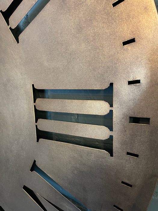 Rolston Wall Clock, Bronze Metal, Cut Out Numerals, XL