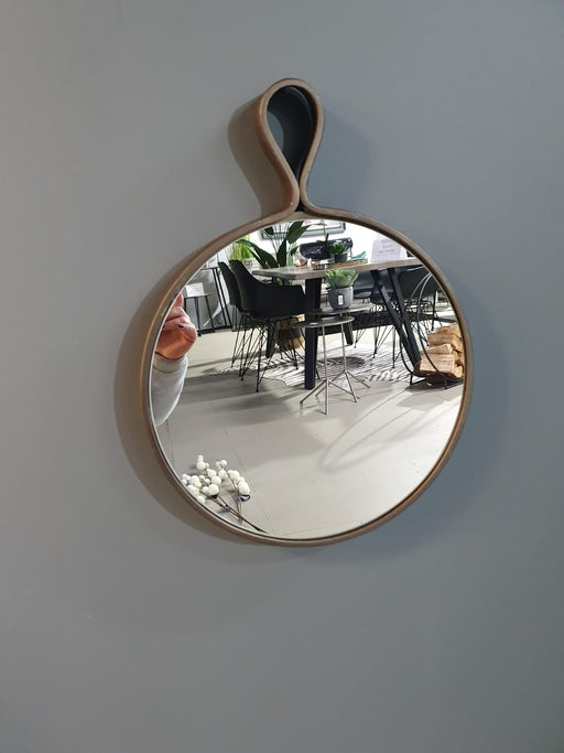 Round Wall Mirror, Metal, Bronze Frame
