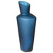 Blue Glass Vase, Tall Textured