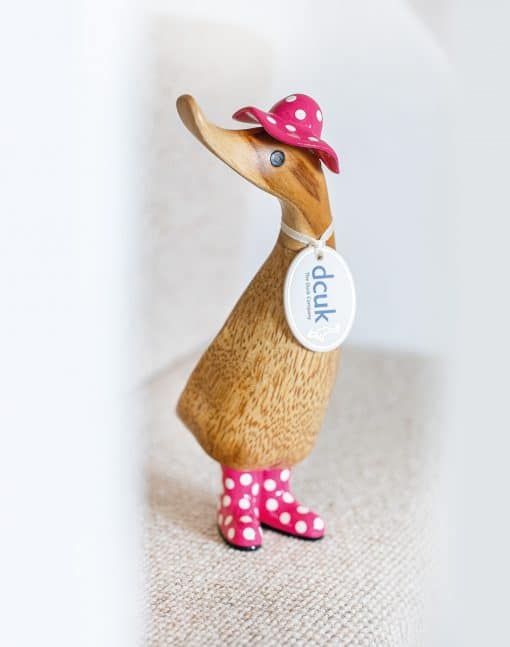 DCUK- Spotty Hat & Welly's Duckling – Pink