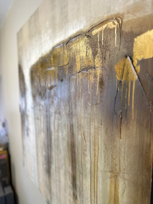 Textured Abstract Painting 'Golden Glow' - 120 X 120 cm