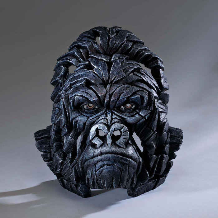 Gorilla Bust - Black Sculpture