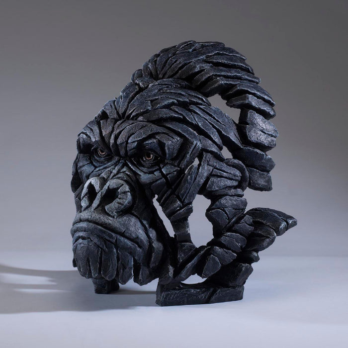 Gorilla Bust - Black Sculpture