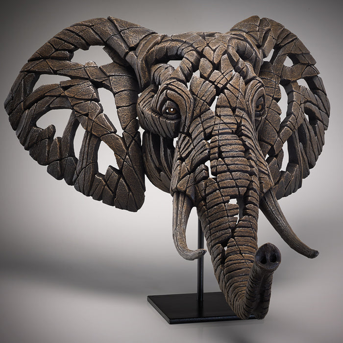 New African Elephant Bust  - Handcrafted Edge Sculpture Sculpture