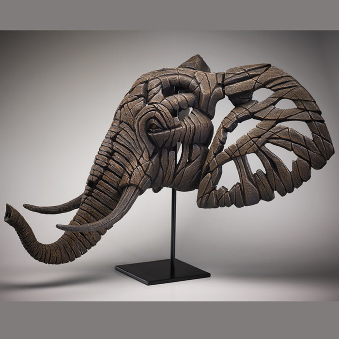 New African Elephant Bust  - Handcrafted Edge Sculpture Sculpture