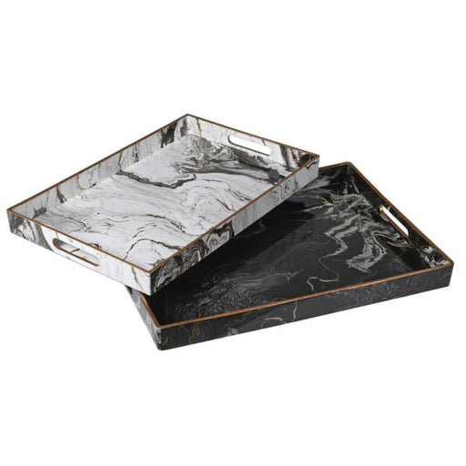 Black & White Marble Effect Tray - Decor Interiors -  House & Home
