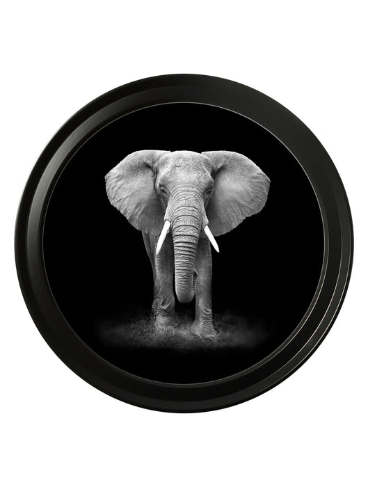 Round Framed Wildlife Photography -African Elephant - 70 cm