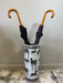 Ceramic Umbrella Vase, Finished, Balck,  White, Zebra Print 