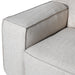 Modern Two Seater Sofa, Cream Linen Fabric, Square Arms 
